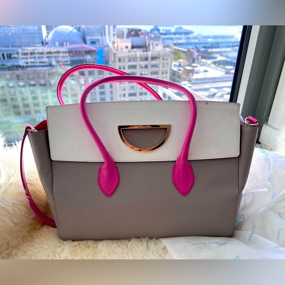 Samantha Thavasa two-way bag with handles and stripe - like New